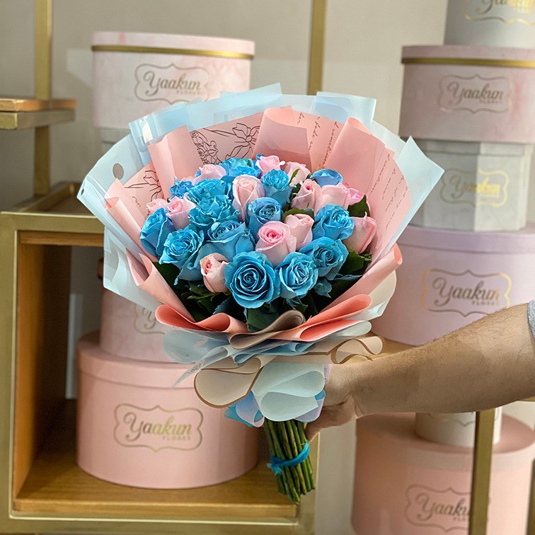 Ramo de papel de regalo de flores rosas con diseño de borde dorado, estilo  coreano, papel de regalo para ramos, papel de regalo impermeable, papel de  regalo floral, papel para ramo, Papel