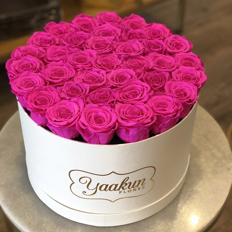 rosas eternas de listón individuales color rosa y lila